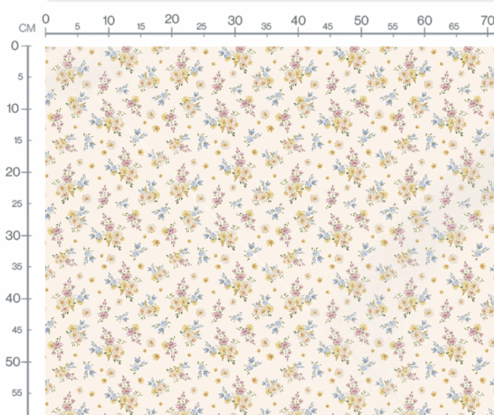 Tissu Imprimé Printemps Fleuri Crème, 7 tissus au choix – Image 3
