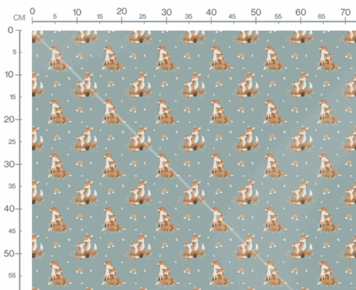 Tissu Imprimé Renard avec Maman Bleu, 7 tissus au choix – Image 3