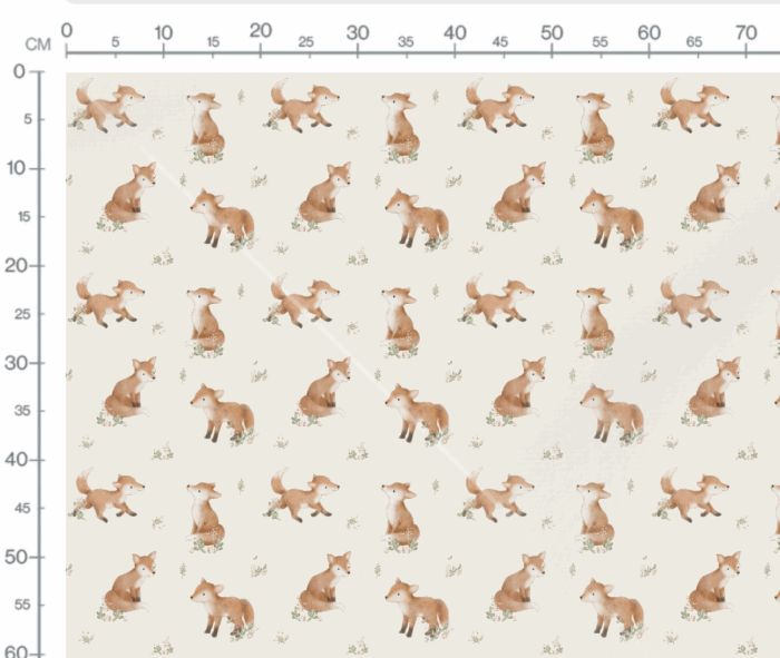 Tissu Imprimé Renard Mignon Beige, 7 tissus au choix – Image 3