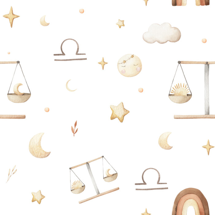Tissu Imprimé Signe Astro Balance, 10 tissus au choix