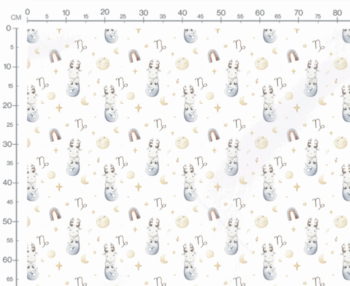 Tissu Imprimé Signe Astro Capricorne Mignon, 10 tissus au choix – Image 2