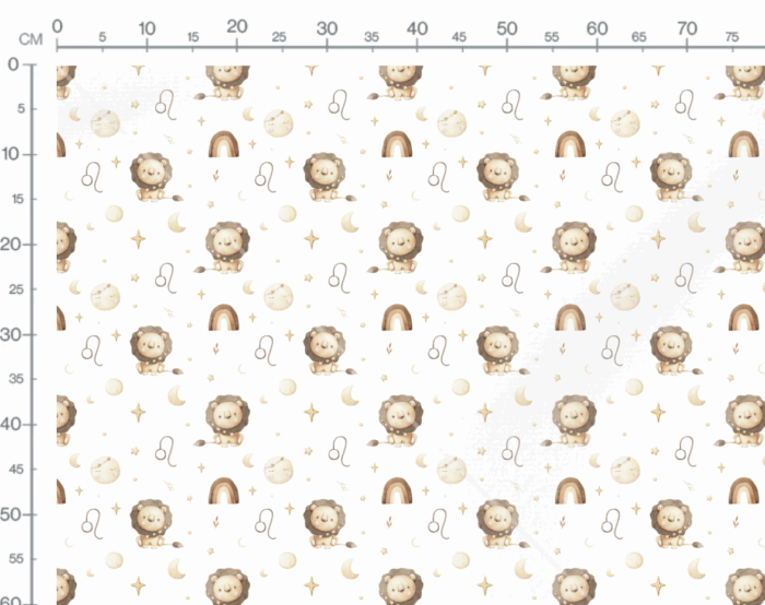 Tissu Imprimé Signe Astro Lion Mignon, 10 tissus au choix – Image 2