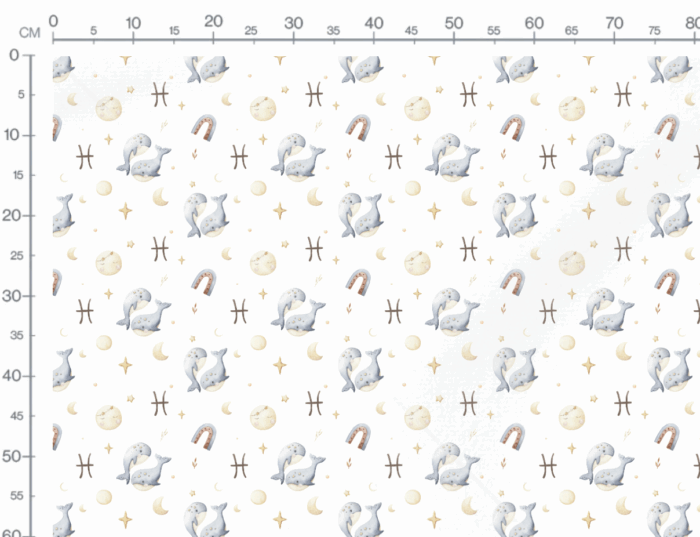 Tissu Imprimé Signe Astro Poissons Adorables, 10 tissus au choix – Image 2