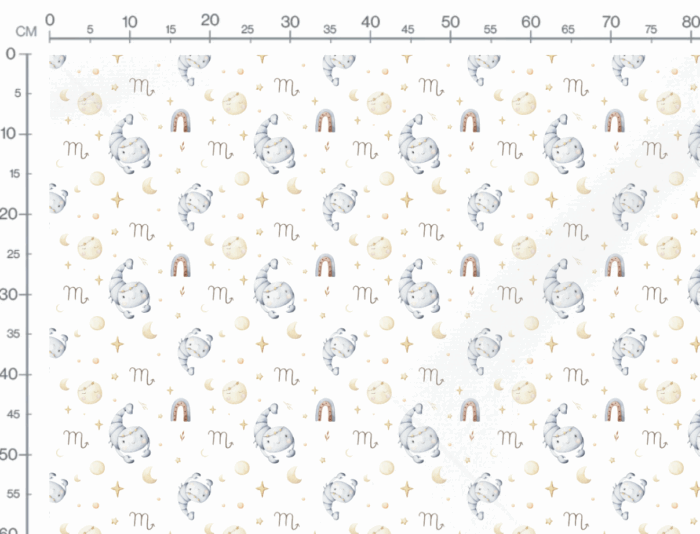Tissu Imprimé Signe Astro Scorpion Mignon, 10 tissus au choix – Image 2