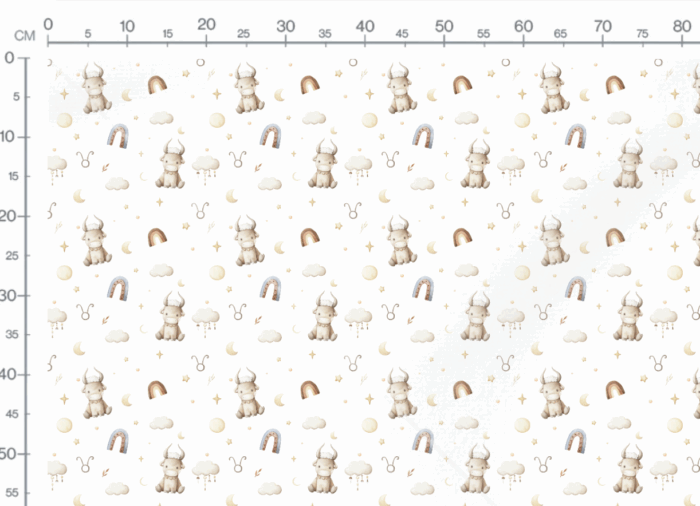 Tissu Imprimé Signe Astro Taureau Mignon, 10 tissus au choix – Image 2