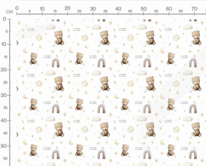 Tissu Imprimé Signe Astro Verseau Ourson, 10 tissus au choix – Image 2