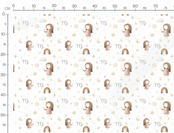 Tissu Imprimé Signe Astro Vierge Rose, 10 tissus au choix – Image 2