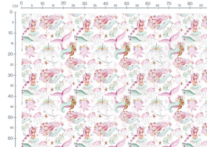 Tissu Imprimé Sirènes Magiques, 7 tissus au choix – Image 3