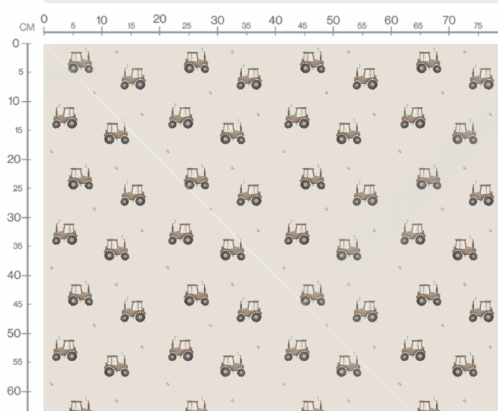 Tissu Imprimé Tracteur Beige, 10 tissus au choix – Image 3