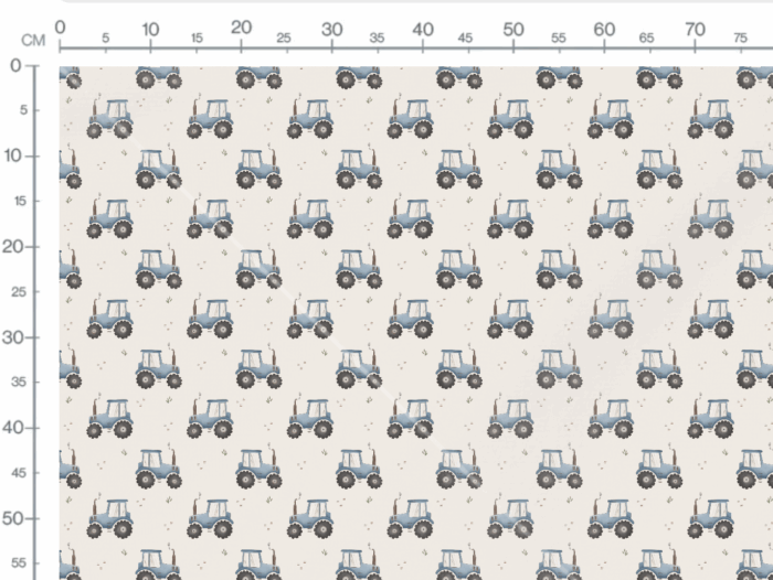 Tissu Imprimé Tracteur Bleu, 7 tissus au choix – Image 3