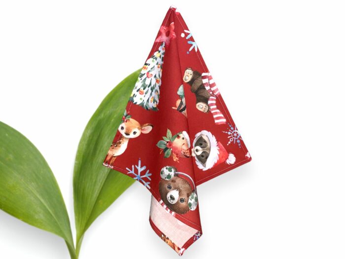 Serviette de table Enfant Noel Animaux de la Foret – Image 2