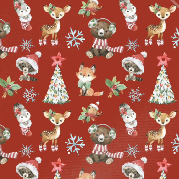 Serviette de table Enfant Noel Animaux de la Foret