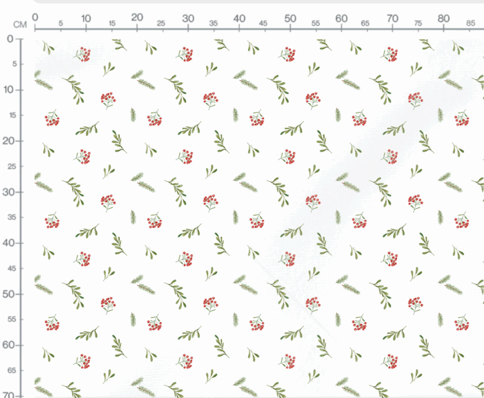 Tissu Imprimé Gui Brindilles Blanc, 7 tissus au choix – Image 3