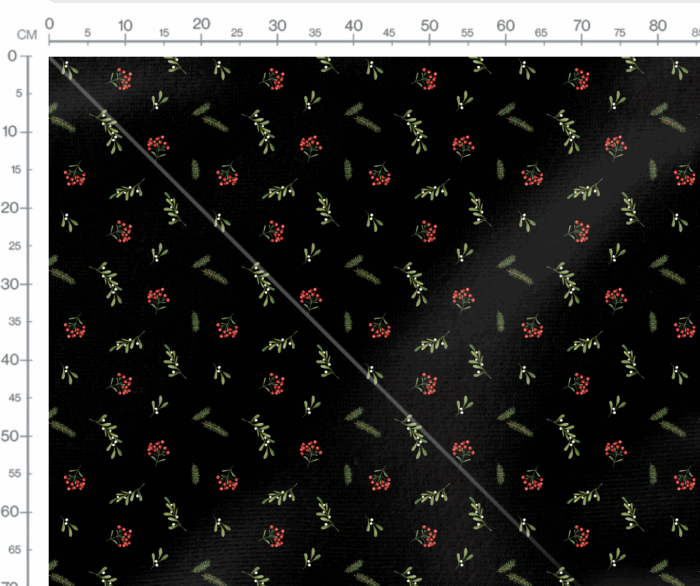 Tissu Imprimé Gui Brindilles Noir, 7 tissus au choix – Image 3