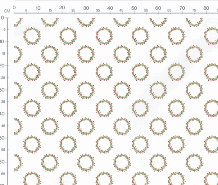 Tissu Imprimé Gui Couronne Blanc, 7 tissus au choix – Image 2