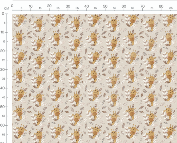 Tissu Imprimé Safari Girafe Adorable Beige, 7 tissus au choix – Image 3