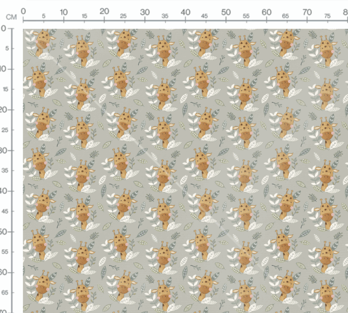 Tissu Imprimé Safari Girafe Adorable Vert, 7 tissus au choix – Image 3
