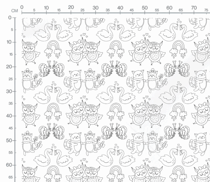 Tissu Exclusif Animaux Amour A Colorier, 7 tissus au choix – Image 2