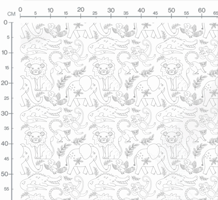 Tissu Exclusif Animaux Jungle Lion A Colorier, 10 tissus au choix – Image 3