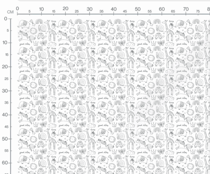 Tissu Imprimé Good Vibes A Colorier, 7 tissus au choix – Image 3