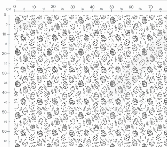 Tissu Imprimé Oeufs de Paques A Colorier, 7 tissus au choix – Image 3