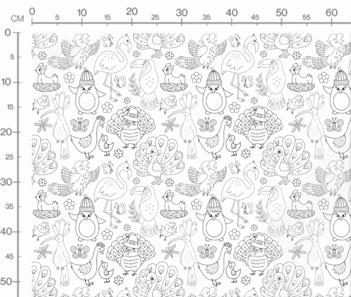 Tissu Exclusif Oiseaux A Colorier, 7 tissus au choix – Image 3