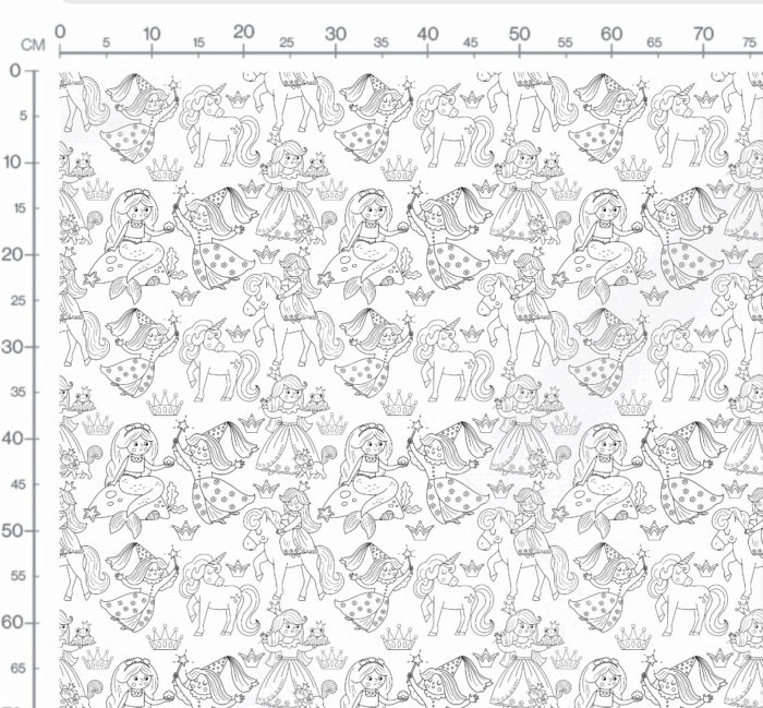 Tissu Exclusif Princesse Fée Sirène A Colorier, 7 tissus au choix – Image 2