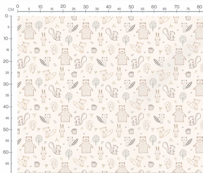 Tissu Imprimé Animaux Foret Dessin Mignon, 7 tissus au choix – Image 3