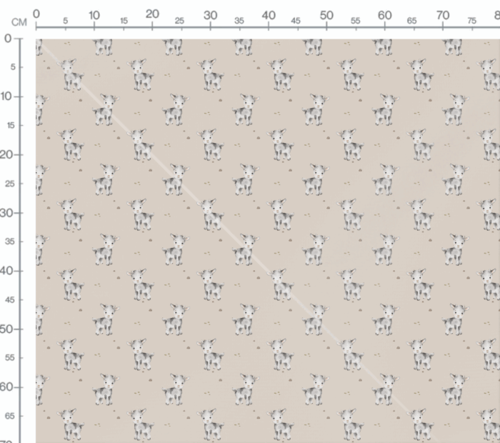 Tissu Imprimé Animaux Mignons Chèvre Beige, 7 tissus au choix – Image 2