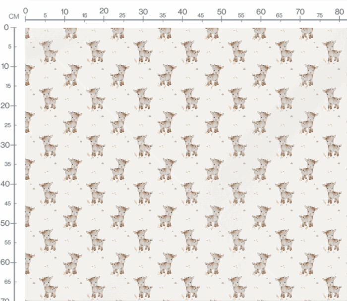 Tissu Imprimé Animaux Mignons Chèvre Creme, 7 tissus au choix – Image 3