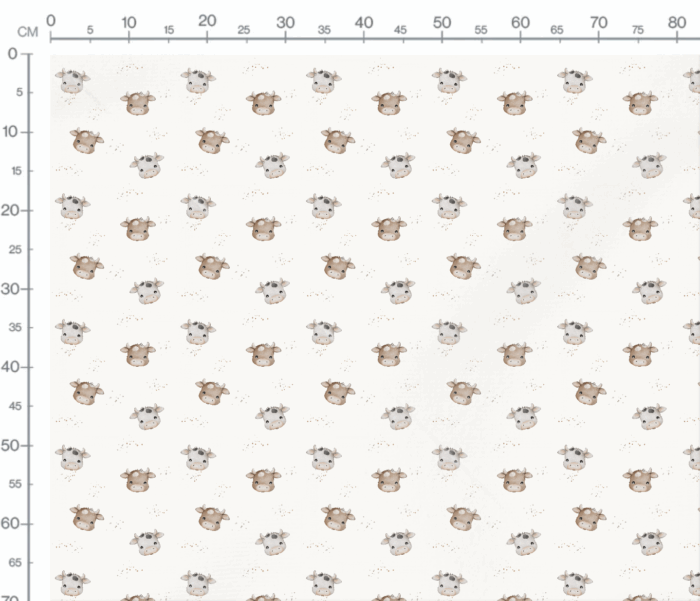 Tissu Imprimé Animaux Mignons Vaches, 7 tissus au choix – Image 3