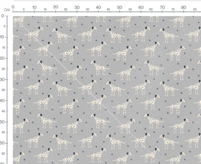 Tissu Imprimé Chien Dalmatien Gris, 7 tissus au choix – Image 3