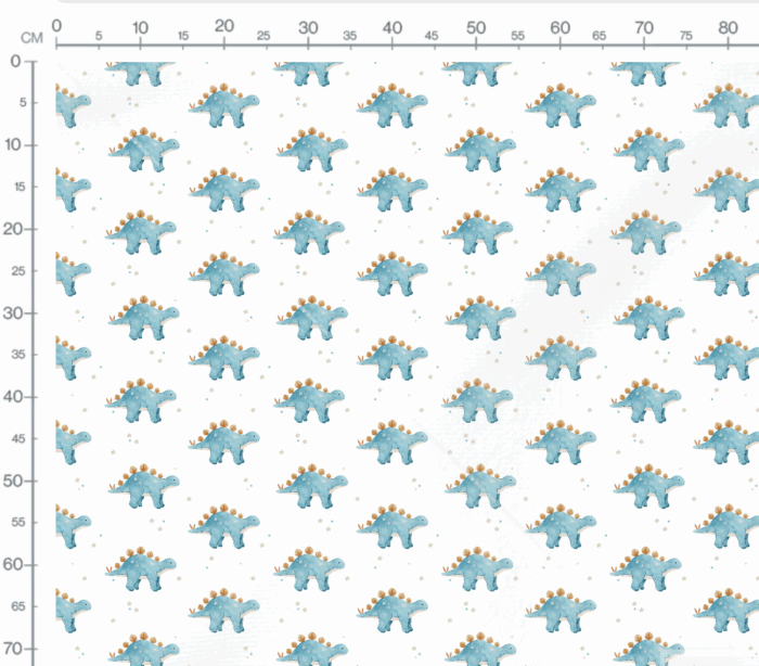 Tissu Imprimé Dinosaure Étoiles Blanc, 7 tissus au choix – Image 3