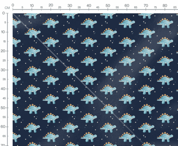Tissu Imprimé Dinosaure Étoiles Bleu, 7 tissus au choix – Image 3