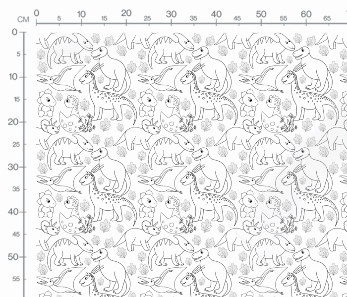 Tissu Exclusif Dinosaures A Colorier, 7 tissus au choix – Image 3