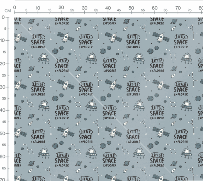 Tissu Imprimé Espace Explorer Bleu, 7 tissus au choix – Image 3