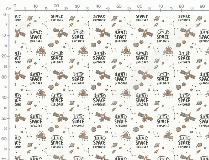 Tissu Imprimé Espace Explorer Crème, 7 tissus au choix – Image 3