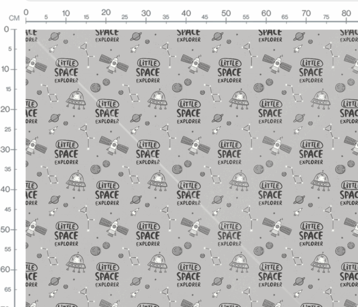 Tissu Imprimé Espace Explorer Gris, 7 tissus au choix – Image 3