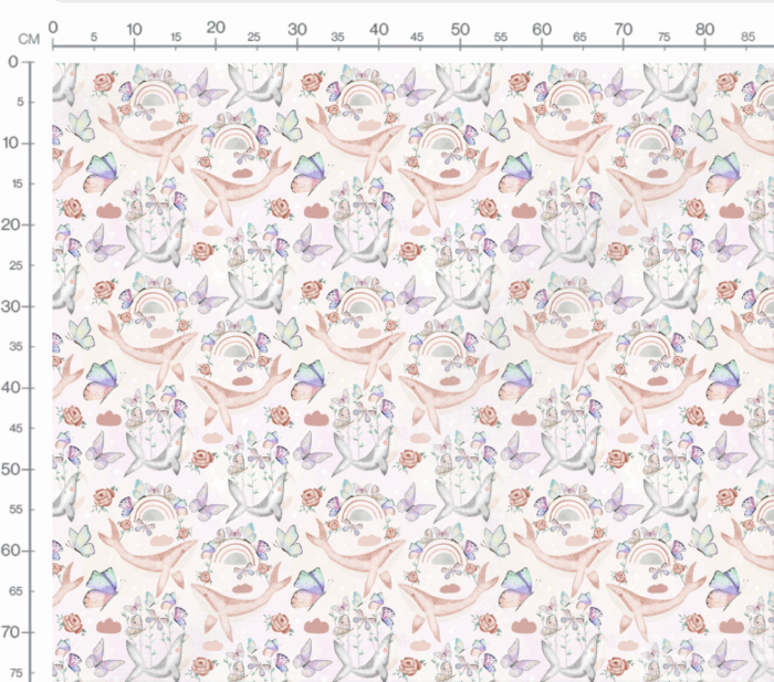 Tissu Exclusif Baleine Magique Rose, 7 tissus au choix – Image 2