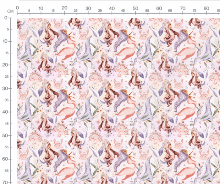 Tissu Exclusif Marin Sirènes Magiques Rose, 7 tissus au choix – Image 2