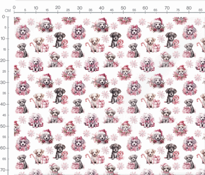 Tissu Imprimé Exclusif Noel Chiots Mignons, 11 tissus au choix – Image 3