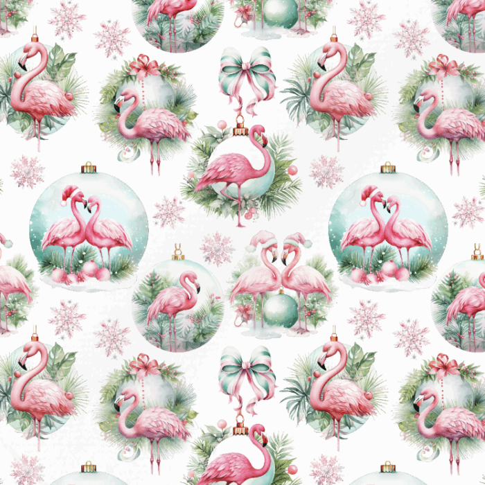 Tissu Exclusif Noel Flamant Rose, 7 tissus au choix