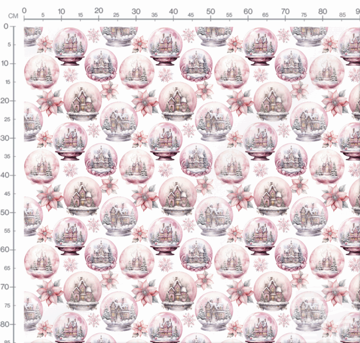 Tissu Exclusif Noel Rose Boules Magiques, 7 tissus au choix – Image 2