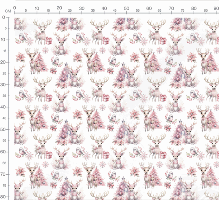 Tissu Exclusif Noel Rose Renne Mignon, 7 tissus au choix – Image 3