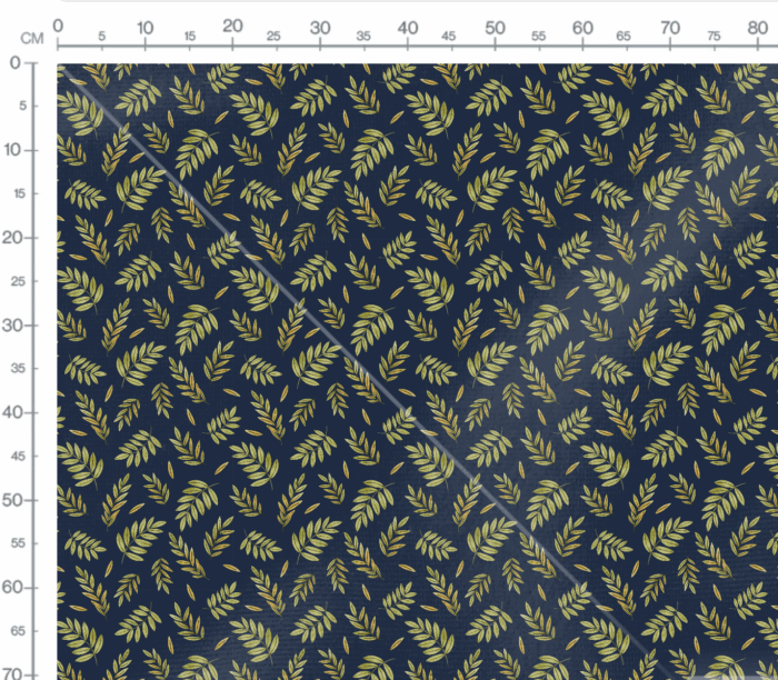 Tissu Imprimé Feuilles Tropicales Bleu, 7 tissus au choix – Image 2