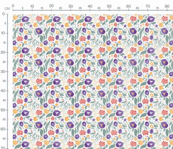 Tissu Imprimé Fleuri Audrey Violet, 7 tissus au choix – Image 3