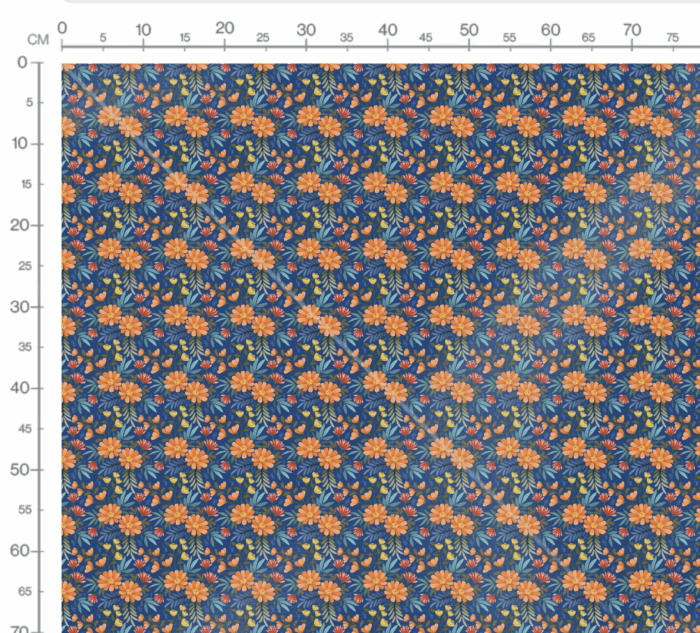 Tissu Imprimé Fleuri Hanae Bleu, 7 tissus au choix – Image 2