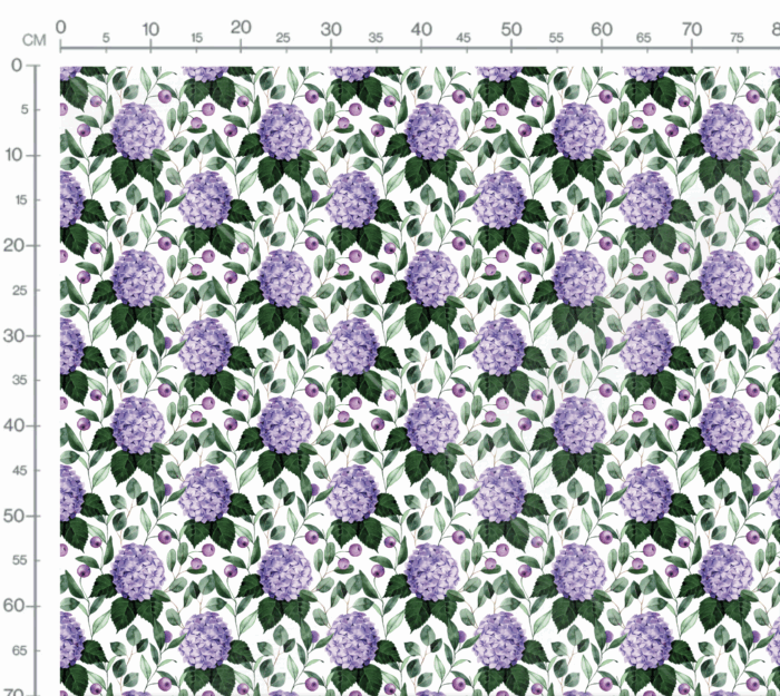 Tissu Imprimé Fleuri Hortensia Blanc, 7 tissus au choix – Image 3