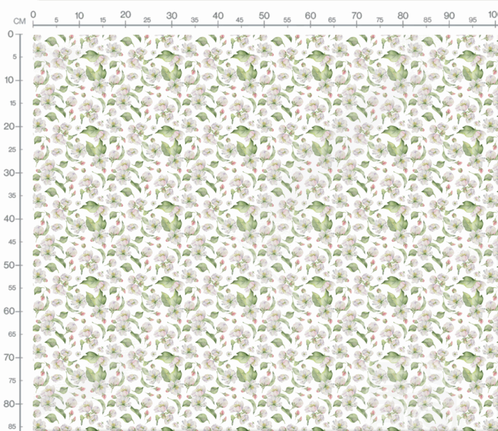 Tissu Imprimé Fleuri Karine Blanc, 7 tissus au choix – Image 3