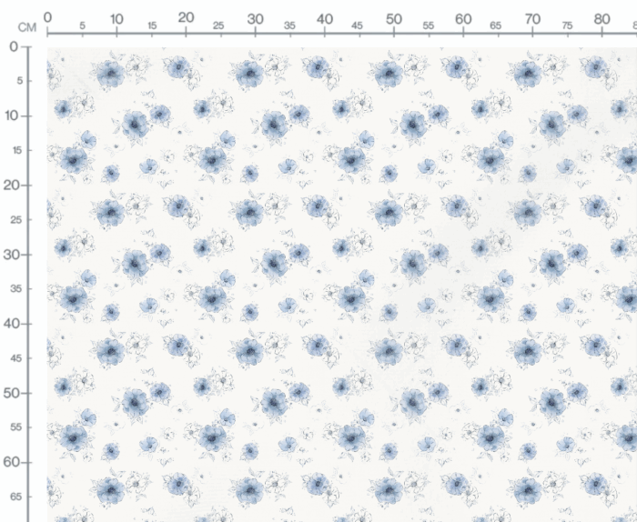Tissu Imprimé Fleuri Marion Bleu, 7 tissus au choix – Image 3